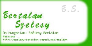 bertalan szelesy business card